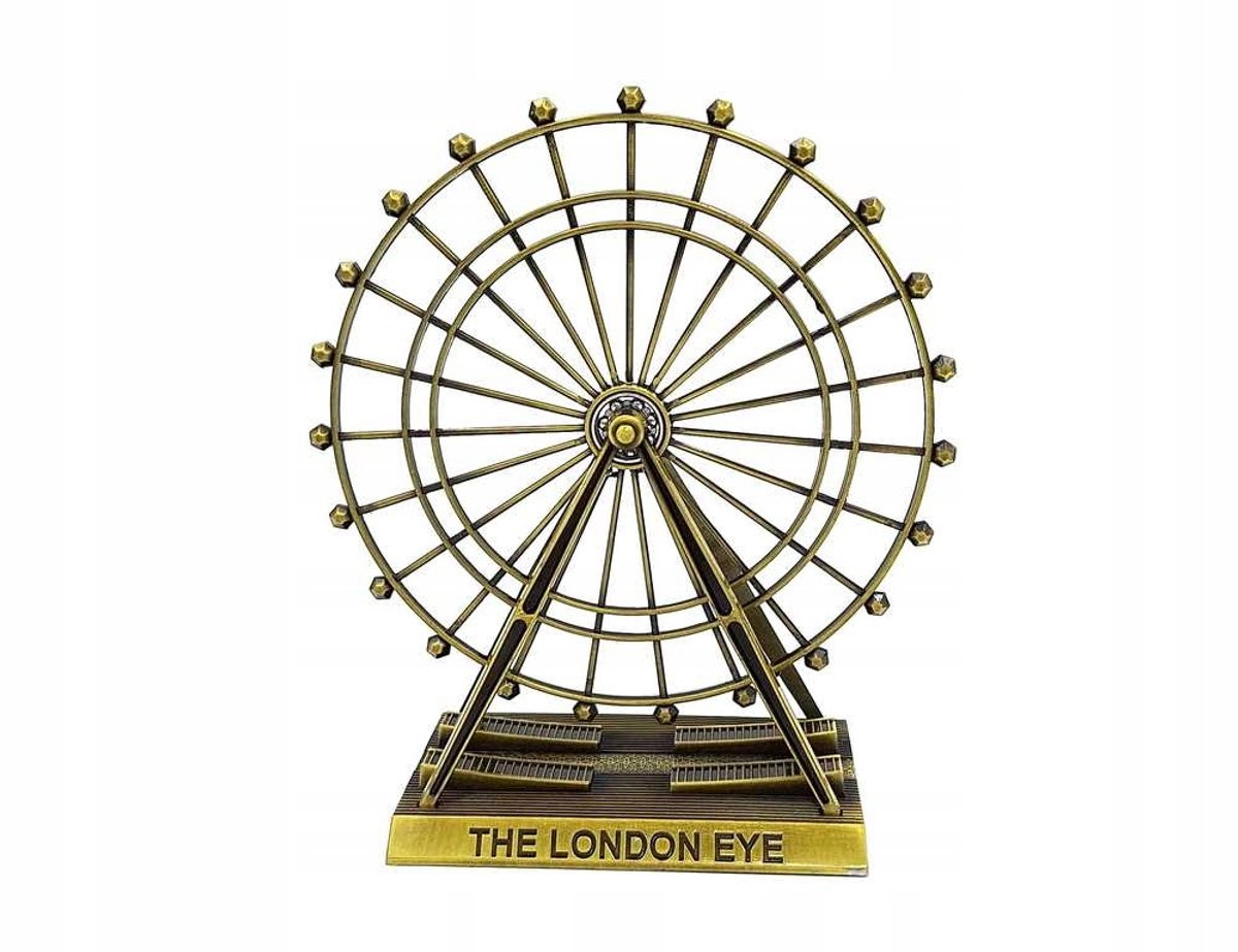 London Eye Reuzenrad Decoratie - 23 cm - Metaal - Bruin/Koper
