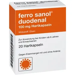 Ferro sanol duodenal 100mg 20 St Hartkapseln mit magensaftresistent überzogenen Pellets