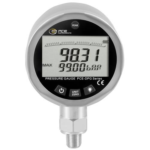 PCE Instruments Druckmessgerät PCE-DPG 100 Luftdruck & Wasserdruck |PEAK Funktion |2,5"