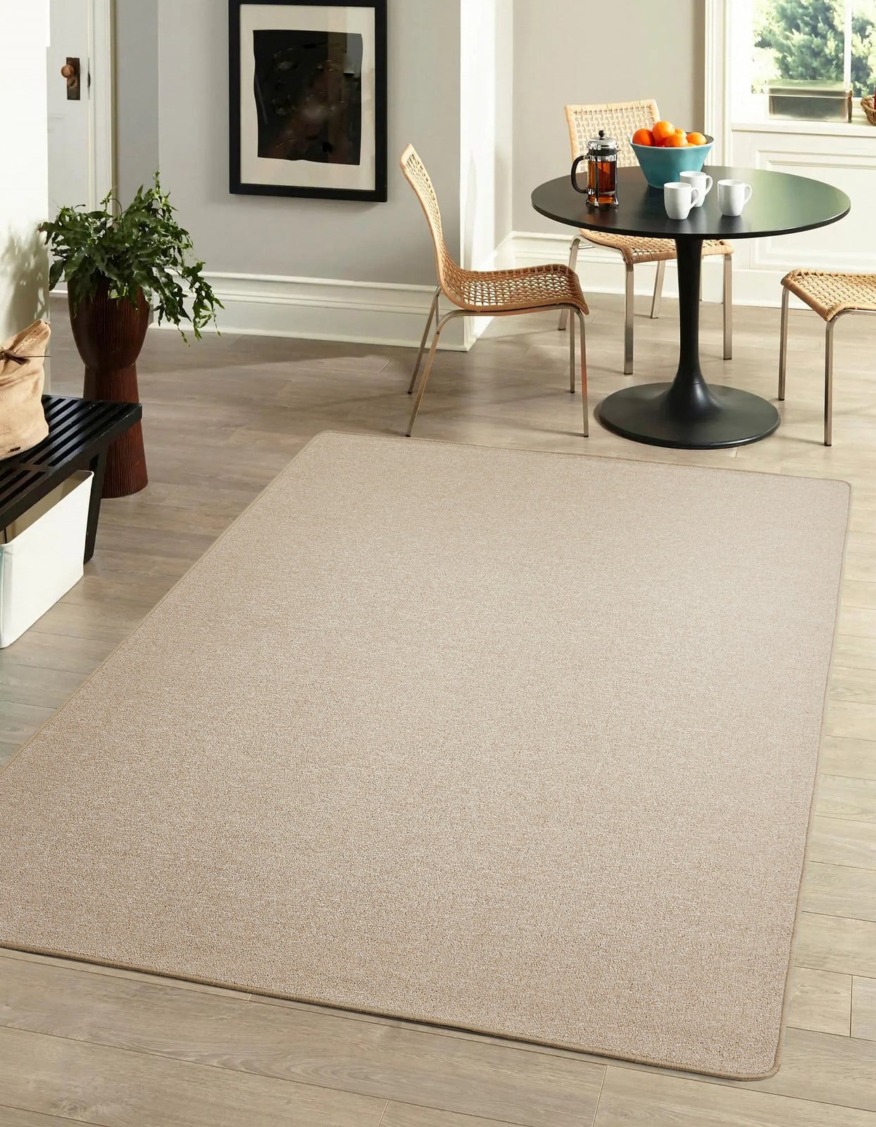 Andiamo Laagpolig vloerkleed Grotone beige, geweven stof, 50 x 80 cm