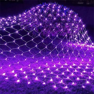 Uplifted Goods LED Net Fairy Lights For Holiday Party And Home Decoration purple 6x4m 672leds