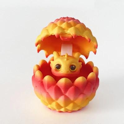 Useful Little Things Dragon Egg With Baby Dragon 3D Printed Fantasy Desktop Decor orange
