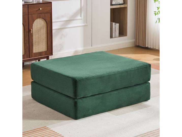 Canapé convertible compressé modulable avec mousse - MODENVIE - sans montage corduroy vert émeraude
