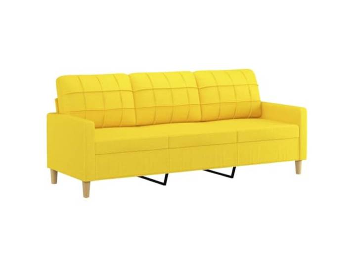 Todiikf 3-Sitzer Sofa Stoff Hellgelb 198x77x80cm Couch Metallgestell Modernes Polstermöbel für Wohnzimmer und Büro, dicke Schaumstoffpolsterung und Armlehnen für angenehmen Komfort.