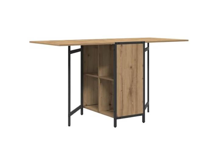 HBBMGYD Esstisch, rechteckig, 144 x 60 x 75 cm, aus Holz Schlichtes Design, Oberfläche aus Holz, integrierte Regale, manuelle Verlängerung, Innen