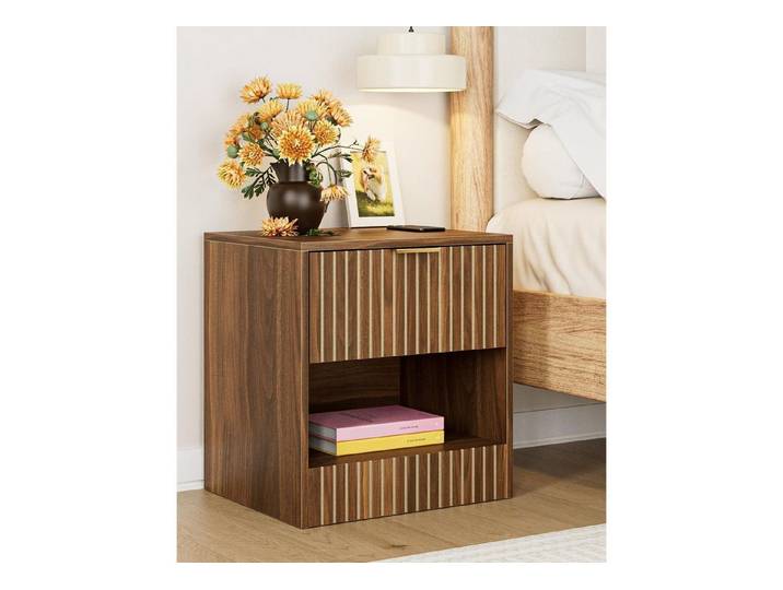 LuxusKollektion Nachttisch Nachttisch Walnuss Medium mit Schublade 49x45x38cm (1-St)
