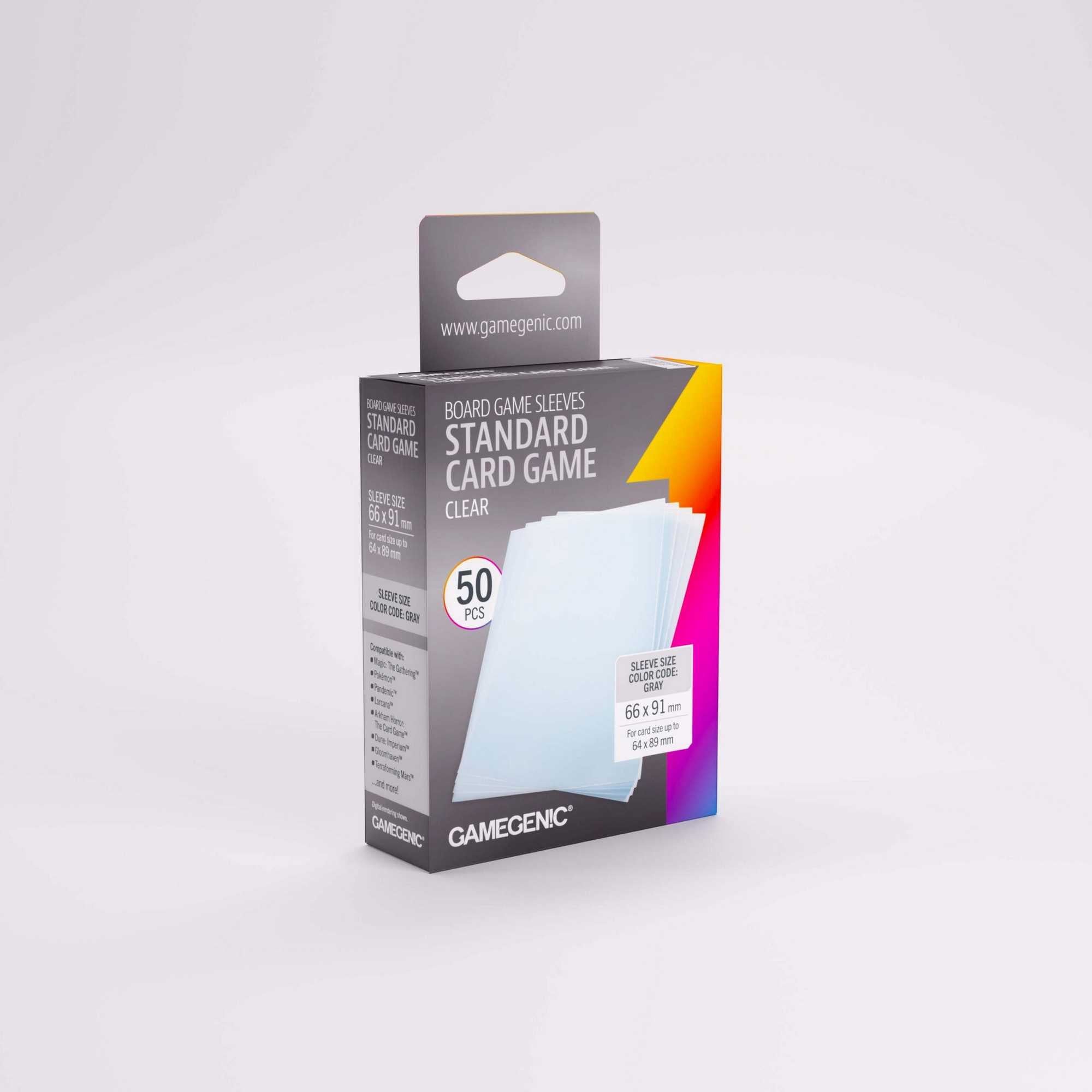 Gamegenic Standard Card Game Sleeves Clear, 50 Pack for Card Game Accessories