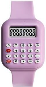 Fusion Finds Calculator Watch Digital Kids Watch With LED Backlight Date Alarm Rubber Strap For Boys & Girls purple