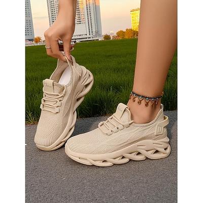 Weiße Mesh-Laufschuhe für Damen – leichte, atmungsaktive Sneaker fürs Fitnessstudio, Training oder als lässige Sportbekleidung