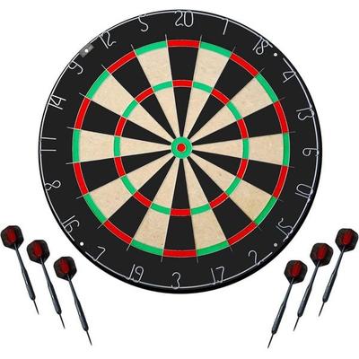 Karella 855003 - Dartboard Bullout Set inkl. 2 Set Darts, Bristle Steel Dartboard, 45 cm