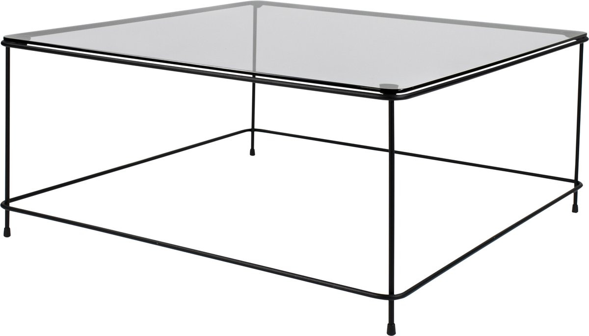 Torna Design Atos 80 Salontafel - Zwart Staal/Rookglas - B/D/H: 78 x 34 x 78 cm