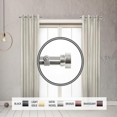 "InStyleDesign 1"" Side Curtain Rod 12-20 inch long (Set of 2)"