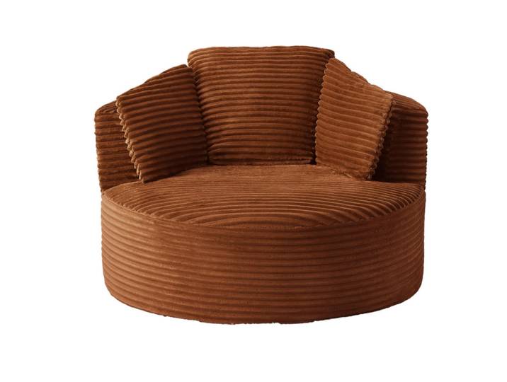 ComfortXL Sessel De-34912 rund mit Cloud-Komfort Orange, 113x86x124 cm, Wohnzimmer, Sessel, Polstersessel