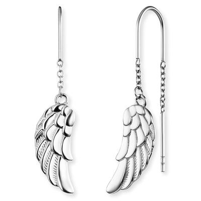Paar Ohrhaken ENGELSRUFER "Schmuck Geschenk Engelsflügel", silber (silberfarben), Ohrringe, Damen, Silber 925 (Sterlingsilber), Designed in Germany, handmade in Thailand