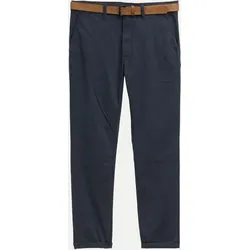 Slim-Fit Chino mit Gürtel Blau 34/34