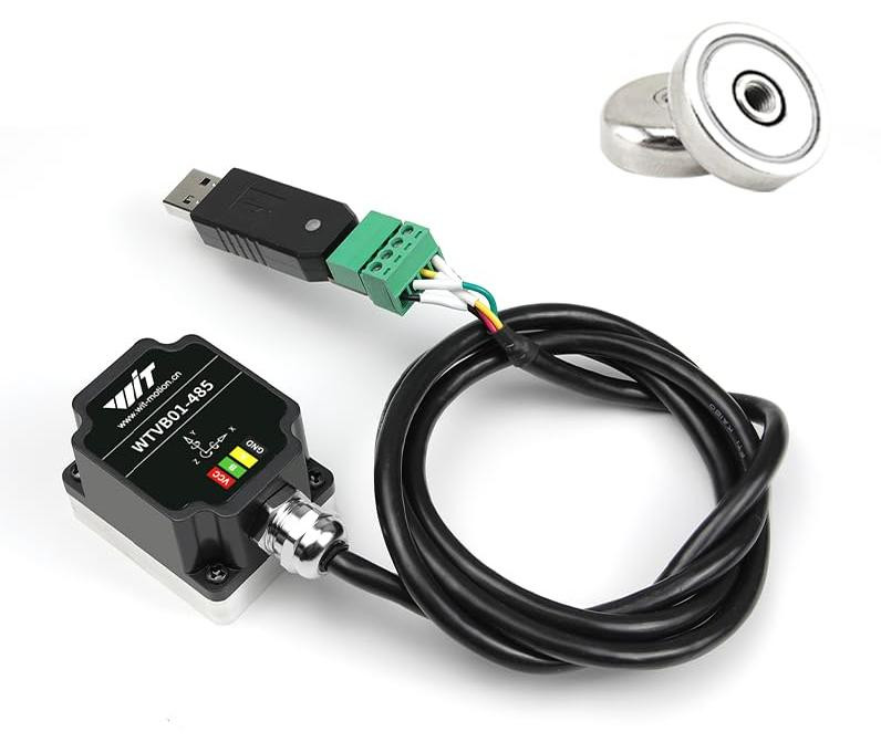 Dripio Trillingssensor met 3 assen, RS485 Modbus, IP68, Aluminium
