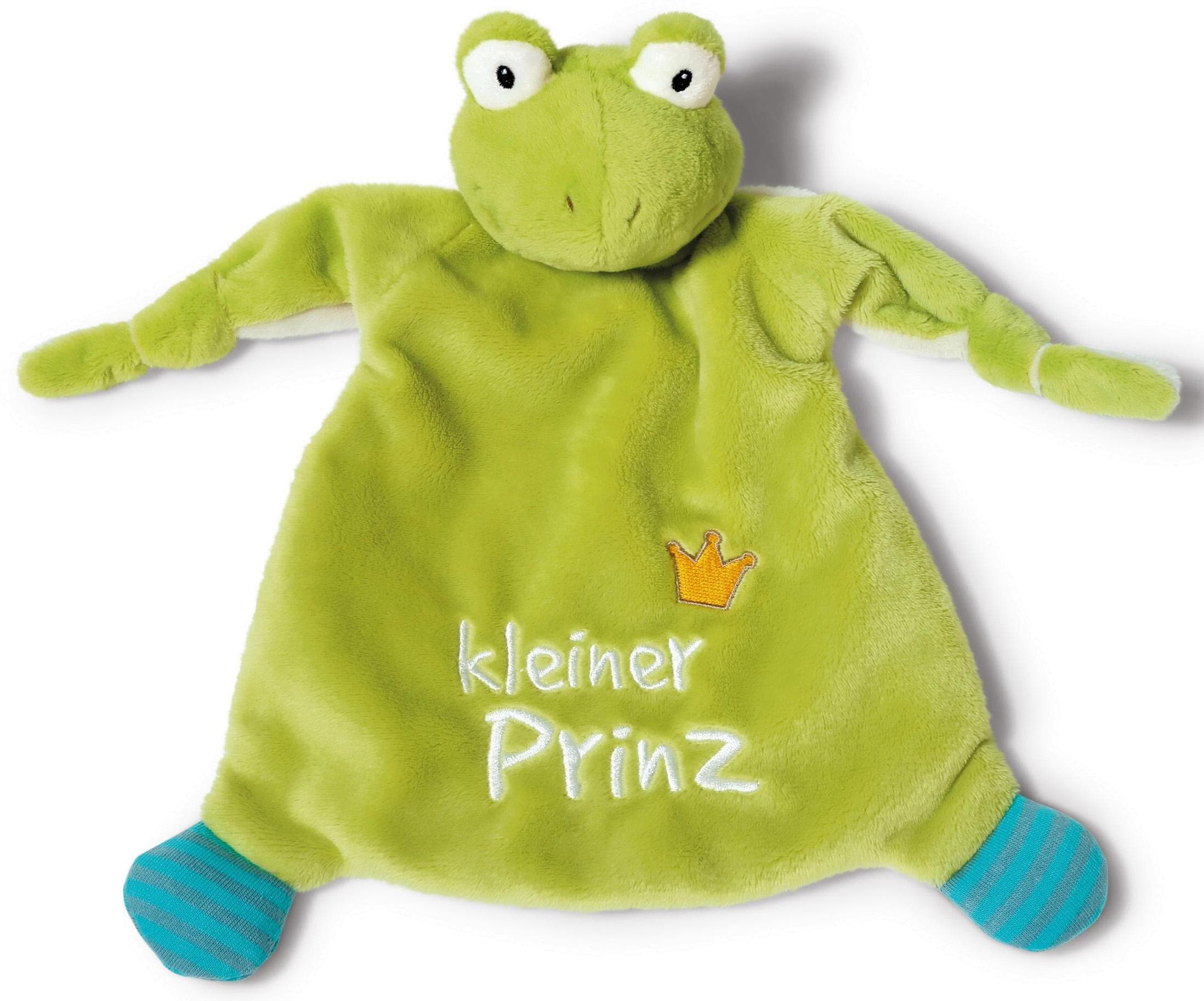 Schmusetuch NICI "My First NICI Kollektion, Froschkönig, Kleiner Prinz", Kinder, grün, Plüsch, Polyester, Schnuffeltücher Schmusetuch, mit dreidimensionalen Augen mit aufgestickten Pupillen