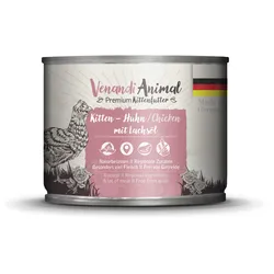 Venandi Animal 200 Gramm Katzennassfutter 6 x 200 Gramm Kitten Huhn mit Lachsöl