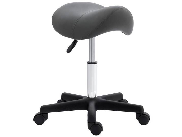 ComfortXL Drehhocker De-09991 sattelförmig, höhenverstellbar, 360° drehbar Grau, Metall, 47x59x48 cm, Büromöbel, Bürostühle, Bürohocker