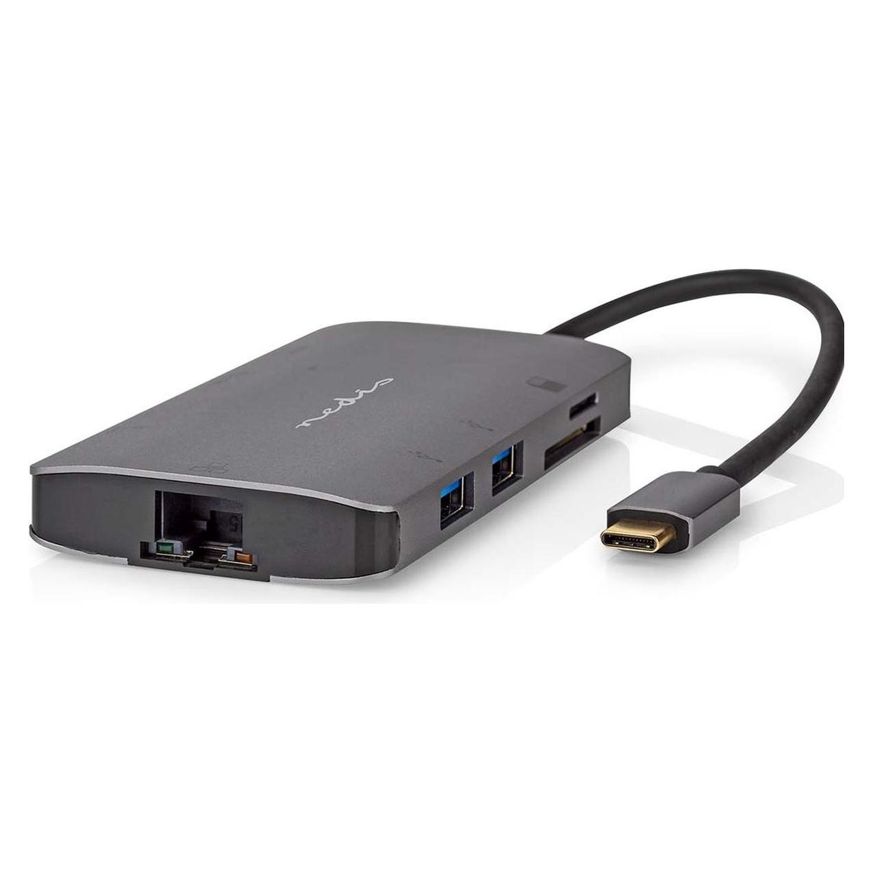 Nedis USB Multi-Port-Adapter | USB 3.2 Gen 1 | USB-C Stecker | HDMI Ausgang / Micro SD / RJ45 Buch (USB-C, 7 Ports) (CCBW64240AT02)