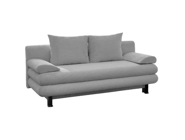 Sun Garden Cord Schlafsofa Bern mit Stauraum Silber