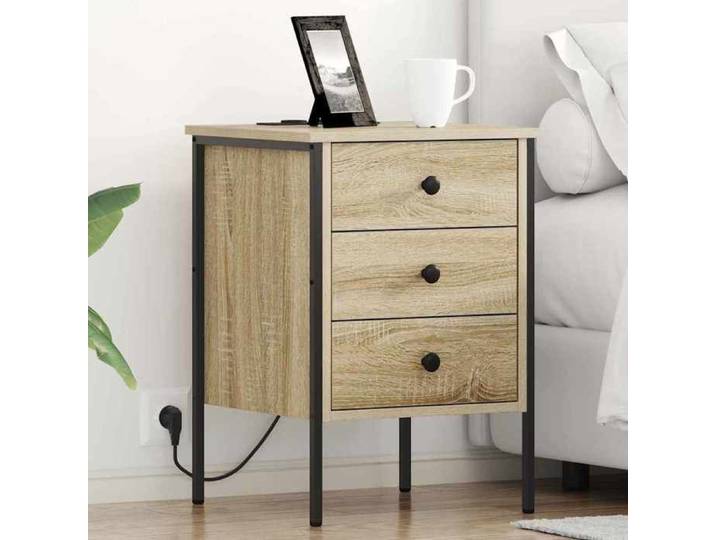 Automne/hiver  Beige Cabinet de chevet (Set de 2) Chêne sonoma 42x41x61cm - Hauteur:61cm DEC6323518