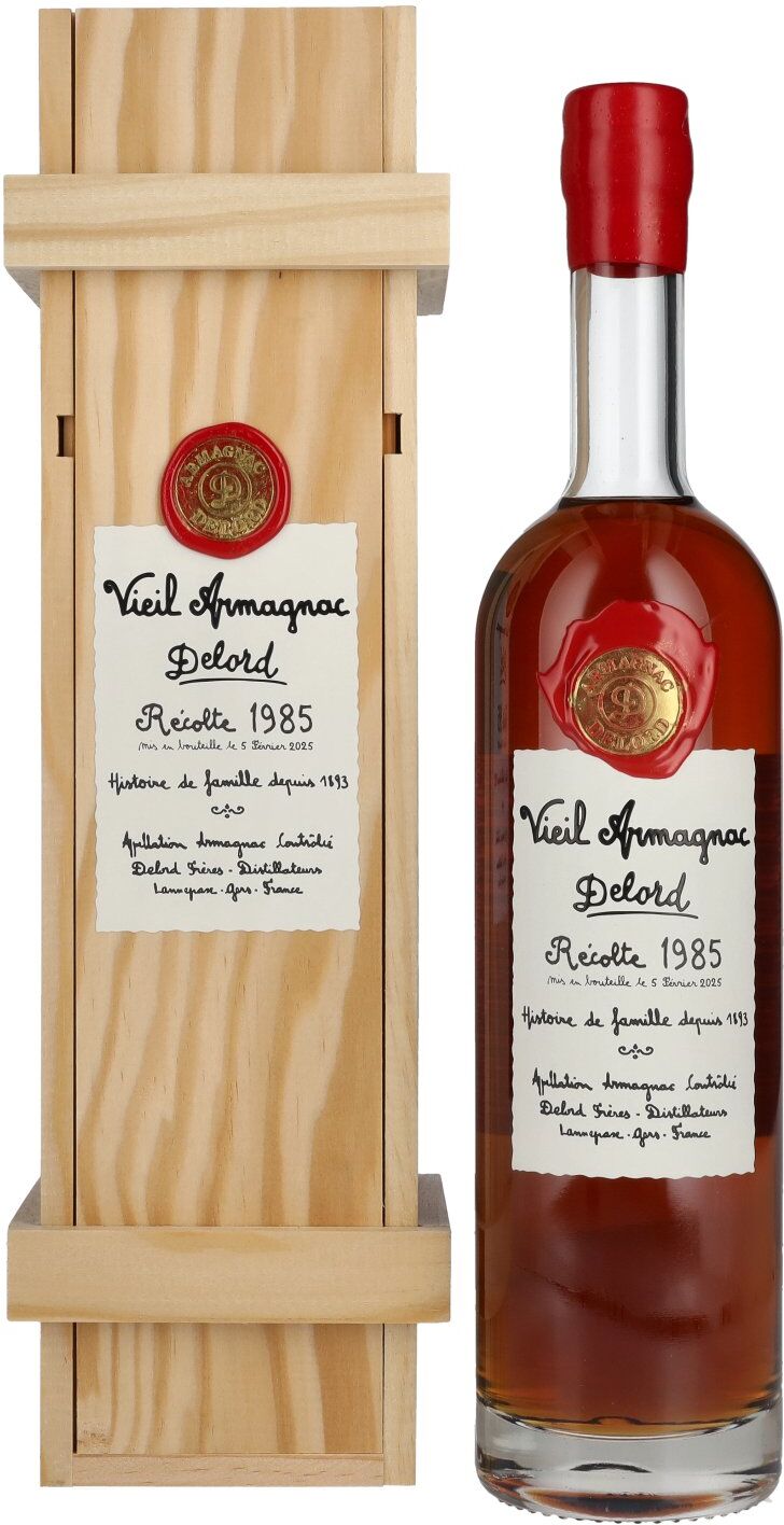 Vieil Armagnac Delord Vintage Récolte 1985 40% Vol. 0,7l in Holzkiste