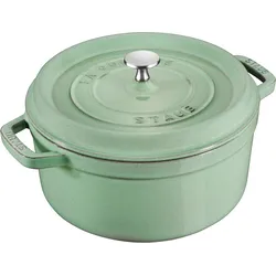 La Cocotte Topf 5,2 l mintgrün aus Gusseisen gefertigt