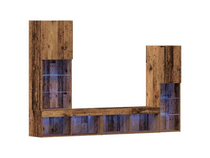 Armoire TV - HELLO2026 - Meuble TV 4 pcs - Bois ancien -Bois d'ingénierie - Meuble de Salon 3_4531820