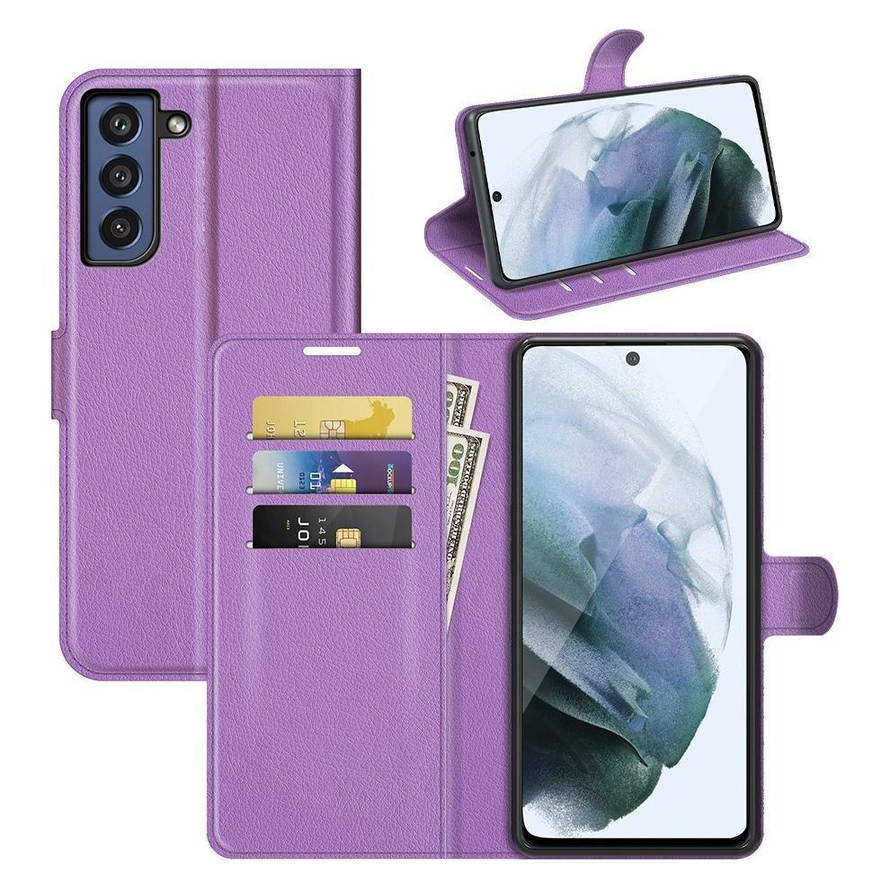 Cover-Discount Galaxy S21 FE - Leder Etui Hülle violett (Samsung Galaxy S21 FE) (101236322H)