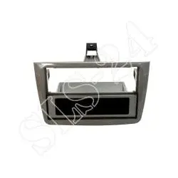 1-DIN Radio Blende mit Ablagefach silber glänzend für Alfa Romeo Mito Doppel-...