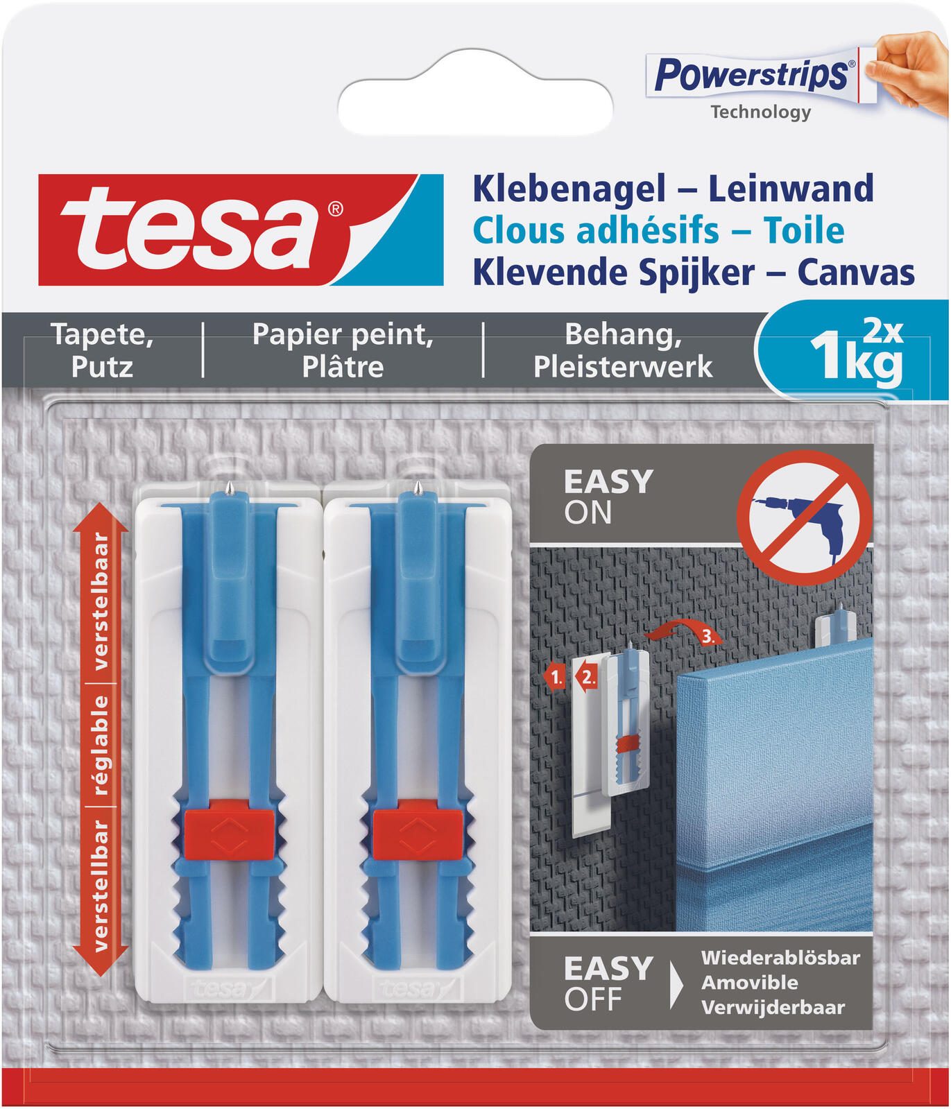 tesa Klebenägel 2.3 cm x 6.4 cm weiß 77778-00000-02