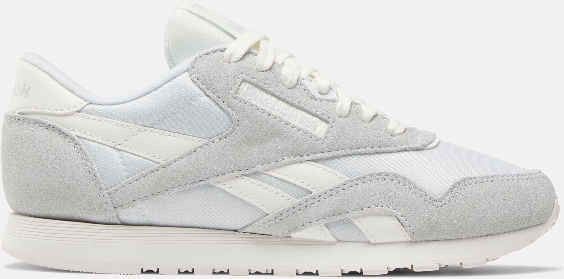 Sneaker REEBOK CLASSIC "CLASSIC NYLON", Damen, Gr. 38, weiss (moon, moon, chalk), Leder, Synthetik, Textil, Schuhe Sneaker moon, moon, chalk 38