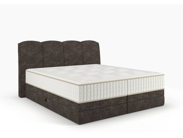 Boxspringbett STOCKHOLM braun 200x200cm halbfest