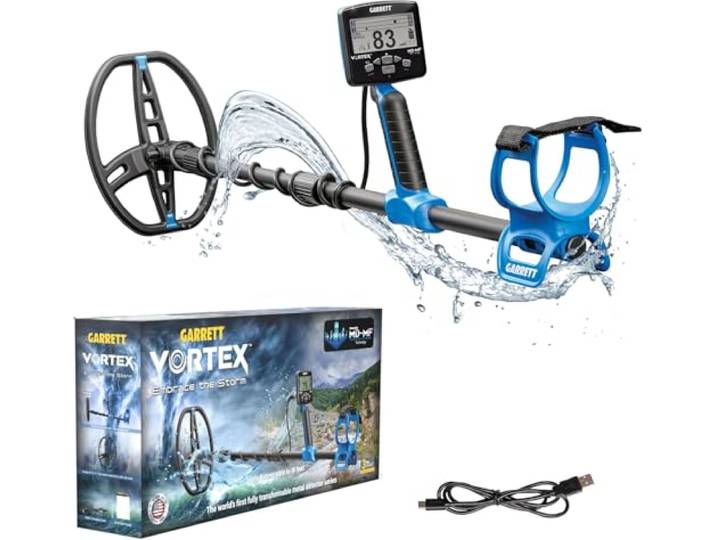 Garrett Vortex VX9 - Metaaldetector MD-MF-technologie, waterdicht 16ft, 8,5 x11 zoekspoel, 7 frequenties, drielaagse doel-ID weegschalen, 1,3 kg