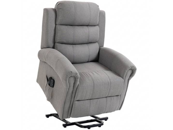 Homcom Relaxsessel Polyester Hellgrau, Füllung: Schaumstoff,Polyester, einzeln stellbar, 87x108x87.5 cm, Wohnzimmer, Sessel, Polstersessel
