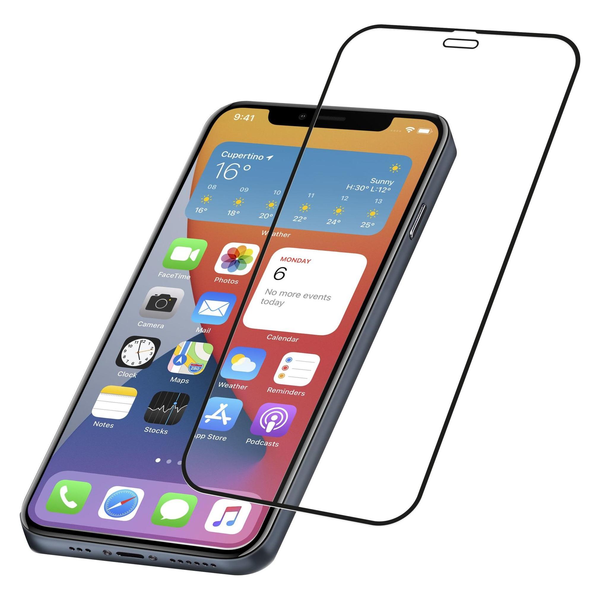 Cellularline Schutzglas iPhone 12/12Pro IMPACT GLASS CAPSULE für Apple (Apple iPhone 12, Apple iPhone 12 Pro) (TEMPGCAPIPH12MAXK)