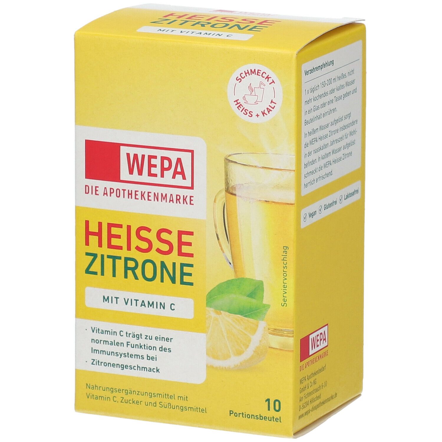 Wepa heiße Zitrone+Vitamin C Pulver 10x10 g