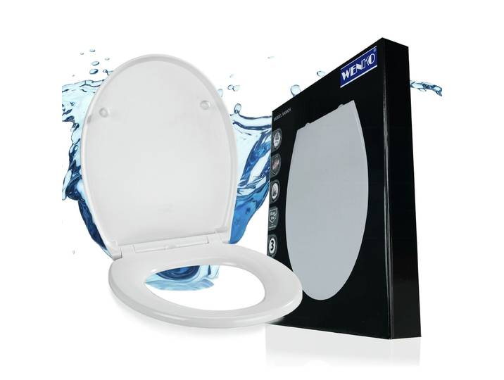 WC-Sitz WENKO Samos , weiss (weiß), B:37,5cm L:44cm, Duroplast, WC-Sitze, WC-Sitz