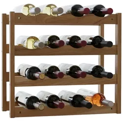 Relaxdays Weinregal aus Walnuss für 16 Flaschen Hellbraun