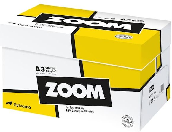 Kopieringspapper Zoom A3, 80g, 5x500/fp