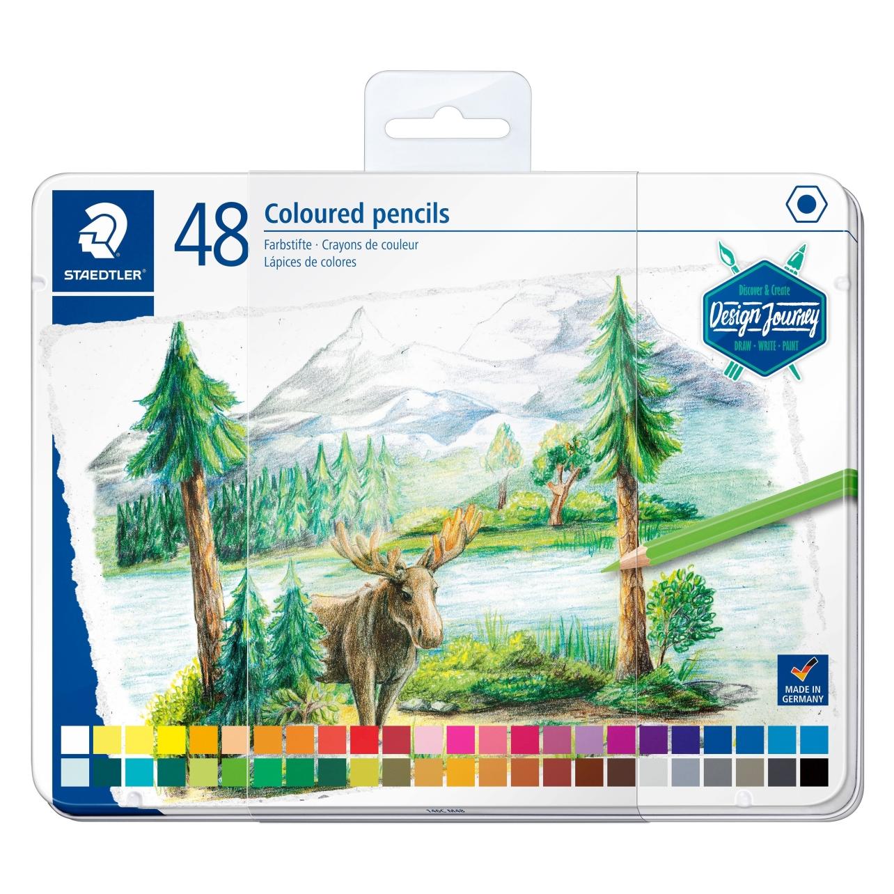 Staedtler 146C, Metalletui Mit 48 Farbstiften In Sortierten Farben (48x) (146C M48)