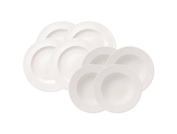 Geschirr-Set VILLEROY & BOCH Geschirr For Me 8er Set weiß , weiß, 8, Porzellan, Geschirr-Sets, Geschirr-Set, Spülmaschinengeeignet, Mikrowellenfest