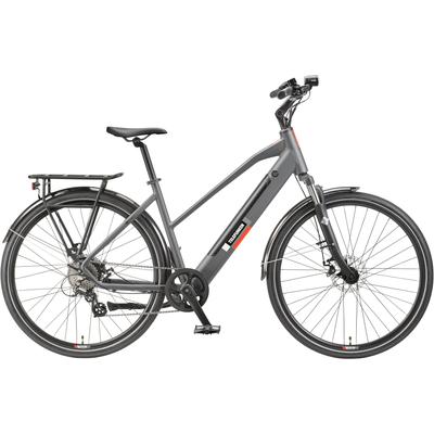 E-Bike TELEFUNKEN "E-Trekking Expedition XT490 Damen" Gr. 48, schwarz (granitgrau, schwarz), Elektrofahrräder, 48cm, 28 Zoll (71,12cm), Pedelec, Elektrofahrrad, Damen, innerhalb StVZO, 28 Zoll
