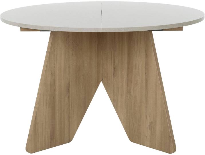 Esstisch GAMI GALEO , braun (bocage, eiche nachbildung, melamin mineral gravity, bocage, eiche nachbildung, melamine mineral gravity), B:120cm H:74cm T:120cm, Tische, Esstisch, Runder Tisch mit 1 Ausziehplatte