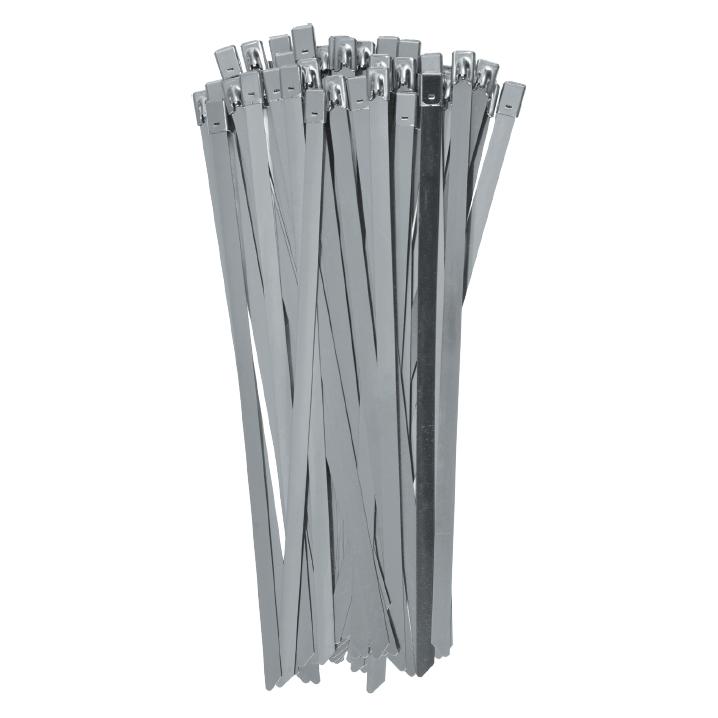 Yato Edelstahlklemmen 8,0x350 mm /50 Stcs. (Metallkabelbinder, 350 mm, 50 Stk.) (YT-70583)