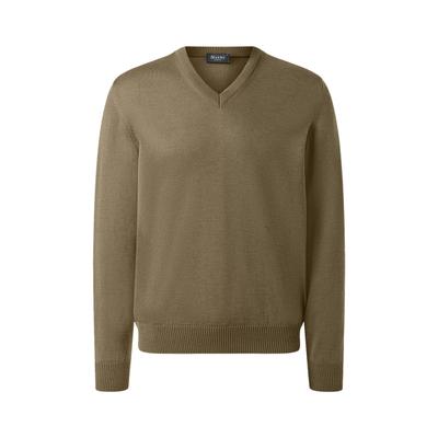 Strickpullover MAERZ MUENCHEN "Maerz Muenchen 490400 Strickpullover Herren Bekleidung", Herren, Gr. 50, braun, 100% Wolle, V-Ausschnitt, Pullover Strickpullover