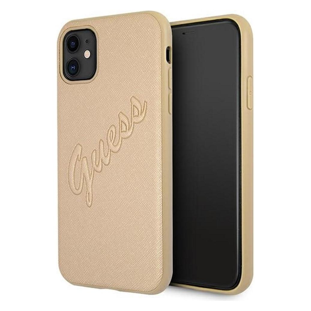 Guess Hard Cover Saffiano Vintage Scrip (Apple iPhone 12 Pro Max) (GUHCP12LRSAVSLG)