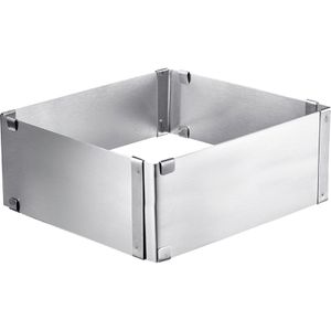 Westmark Backrahmen 31332260, mit Klemmung, aus Edelstahl, verstellbar von 15,5x15,5 bis 28x28 cm, Höhe 8 cm