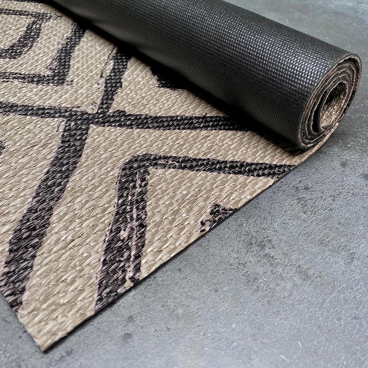 Modern Geometrisch Vloerkleed - Rechthoekig - Polyester - Zwart
